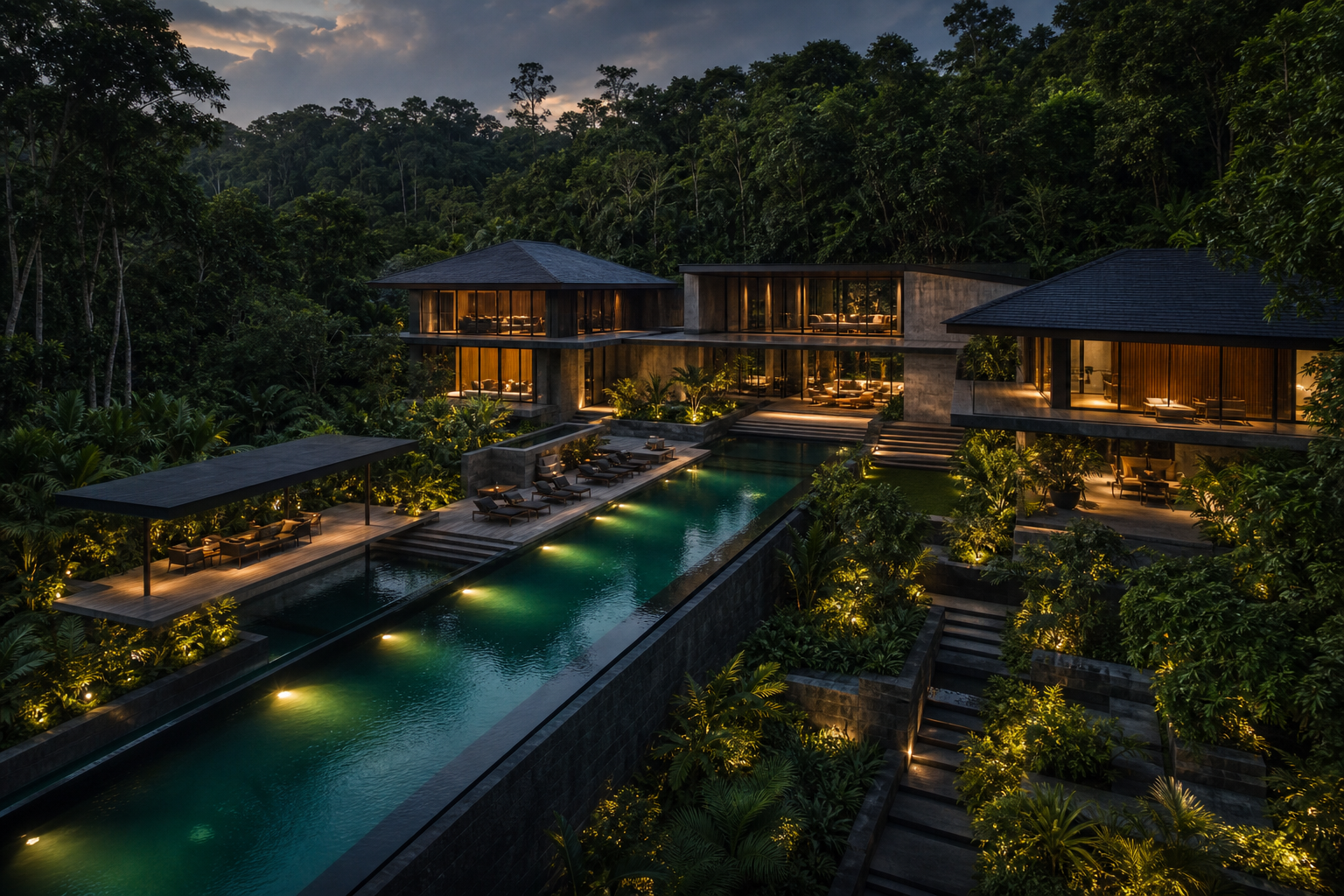 Renovated Canopy House surrounded by tropical landscape